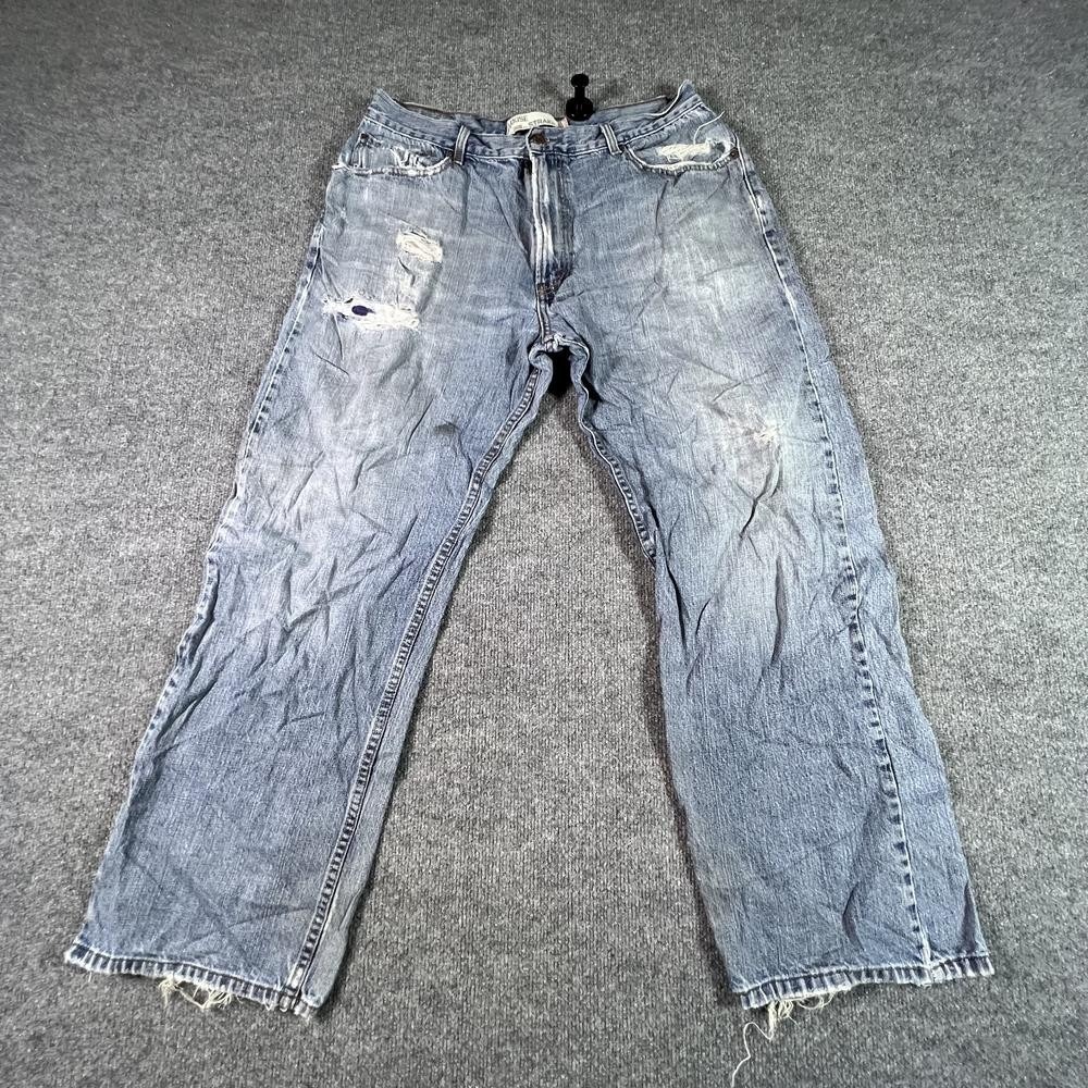 Levi's 569 Straight Jeans Men's 36x32 Blue Cotton Denim Loose Faded Workwear
